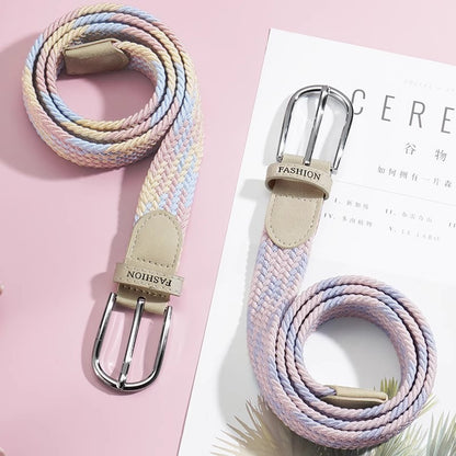 Adjustable Elastic Braided Canvas Belt