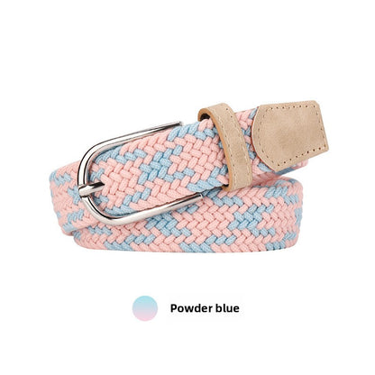 Adjustable Elastic Braided Canvas Belt