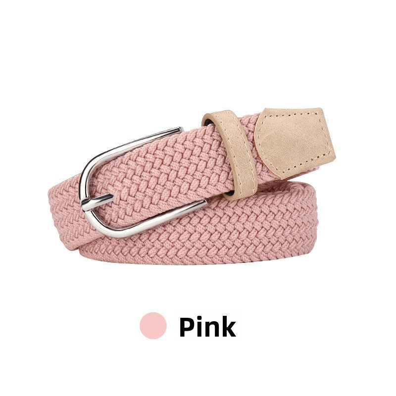 Adjustable Elastic Braided Canvas Belt