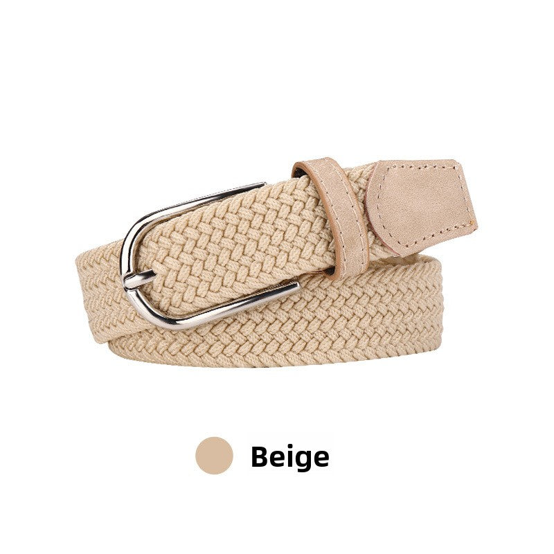 Adjustable Elastic Braided Canvas Belt