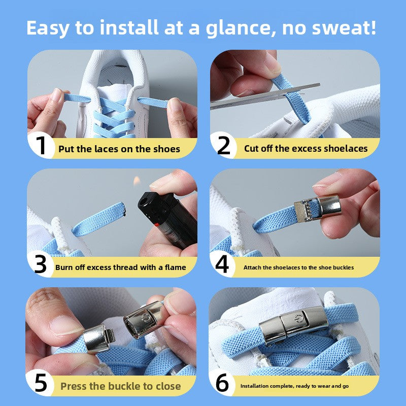 Adjustable Elastic Shoelaces with Quick-Release Buckle