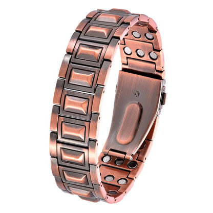 Adjustable Embossed Letter Magnetic Clasp Alloy Bracelet
