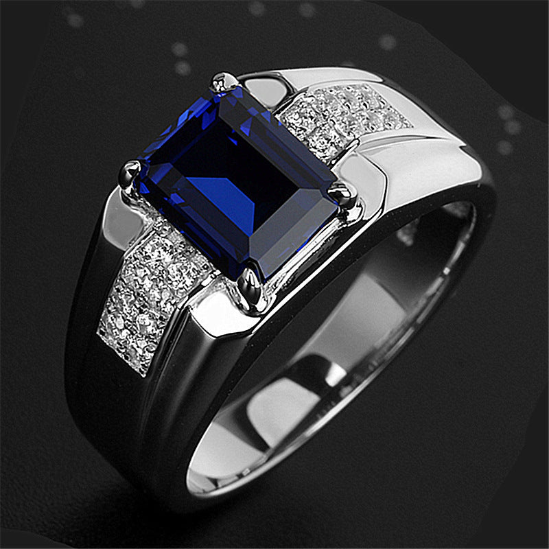 Adjustable Emerald Sapphire Ring
