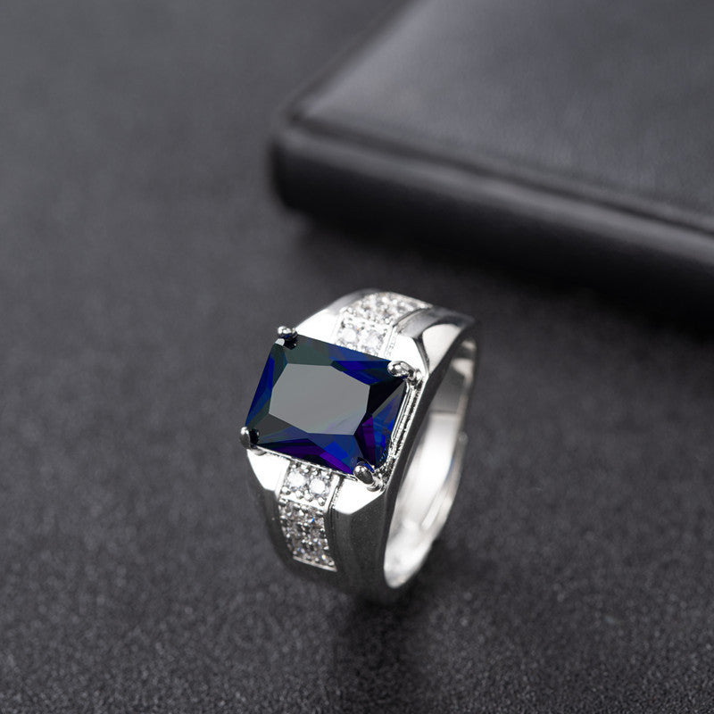 Adjustable Emerald Sapphire Ring
