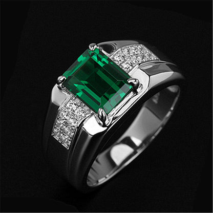 Adjustable Emerald Sapphire Ring