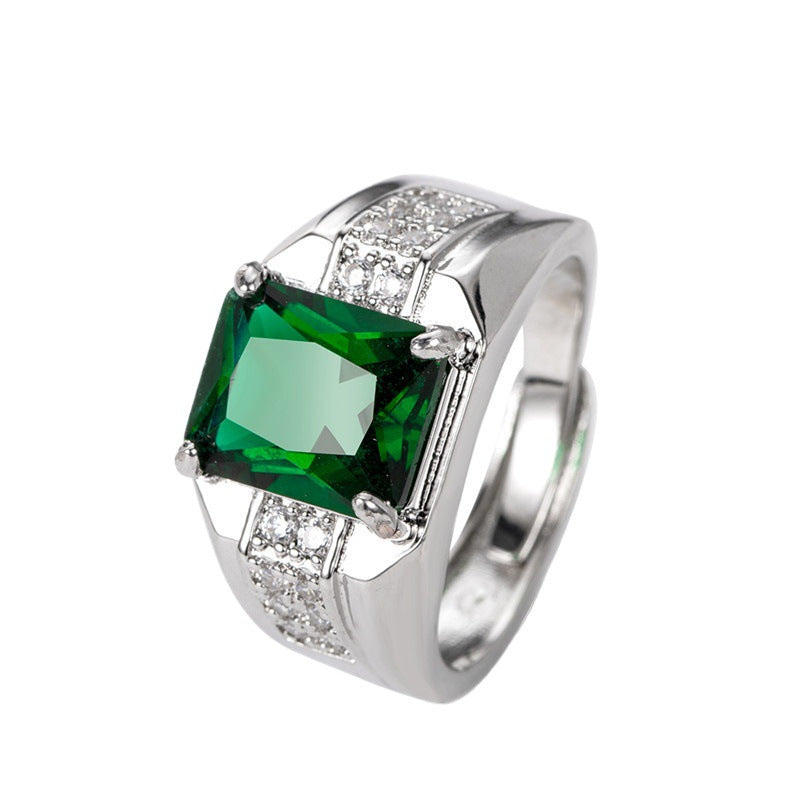 Adjustable Emerald Sapphire Ring