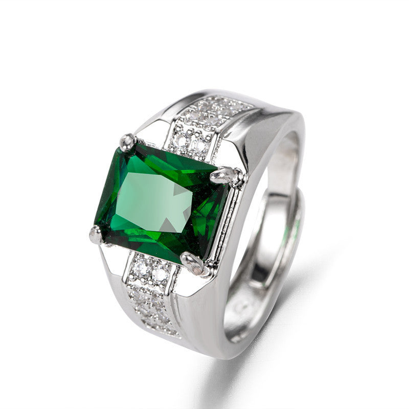 Adjustable Emerald Sapphire Ring