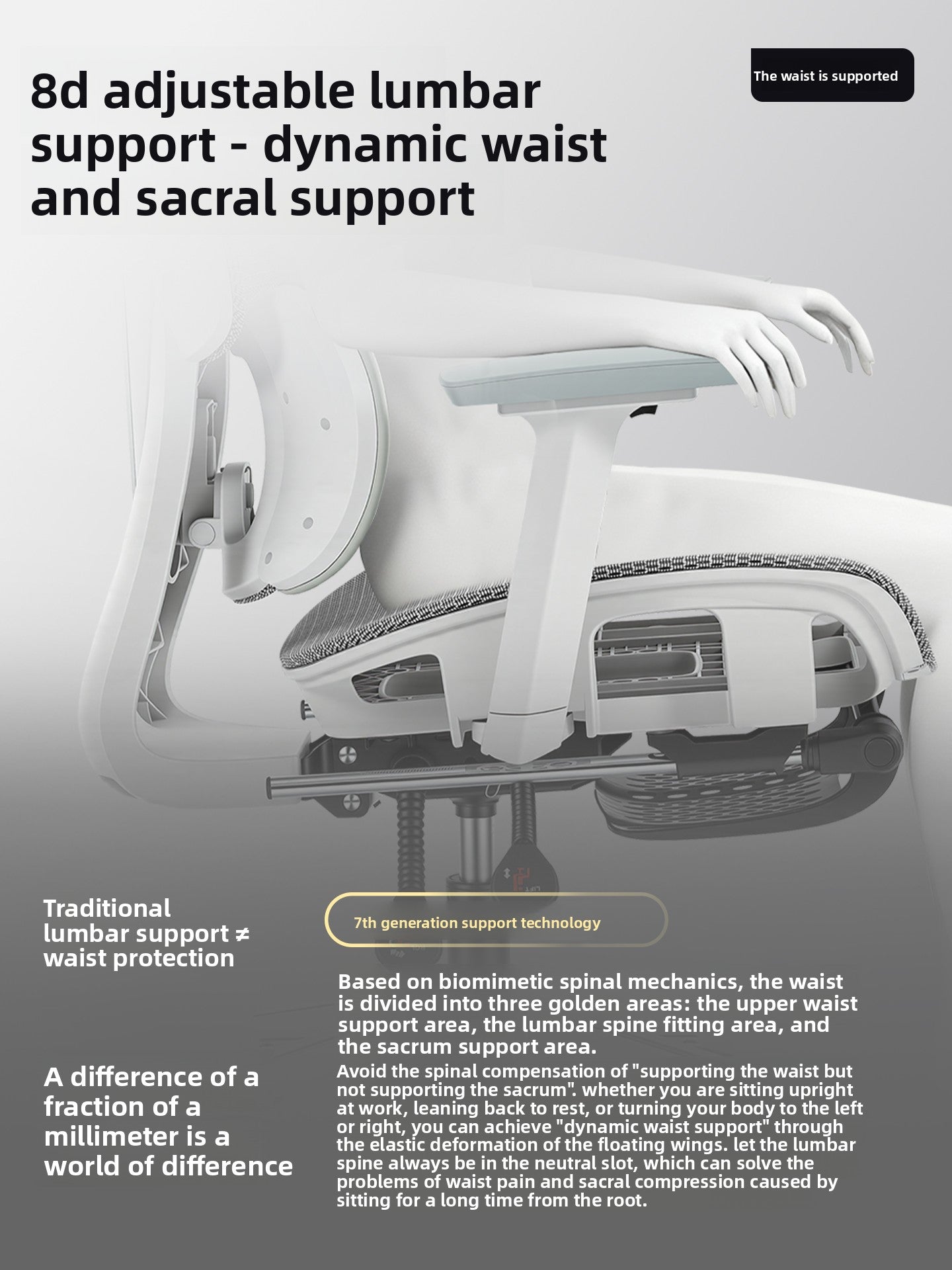 Adjustable Ergonomic Office Chair with Lumbar Support