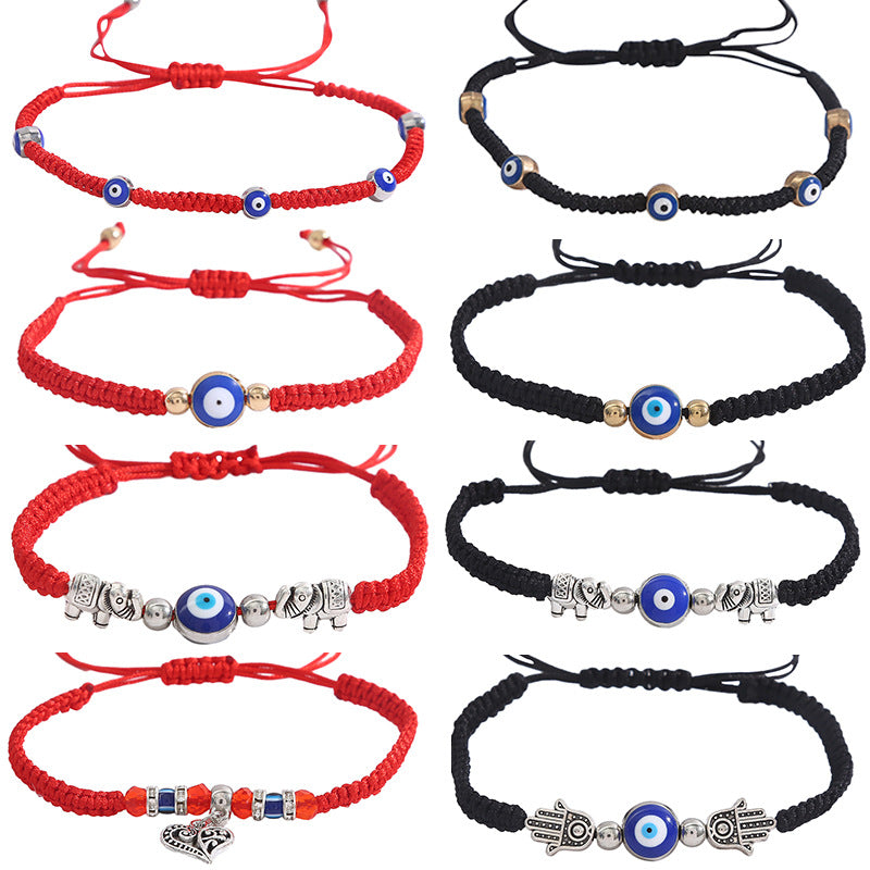 Adjustable Evil Eye Charm Bracelet