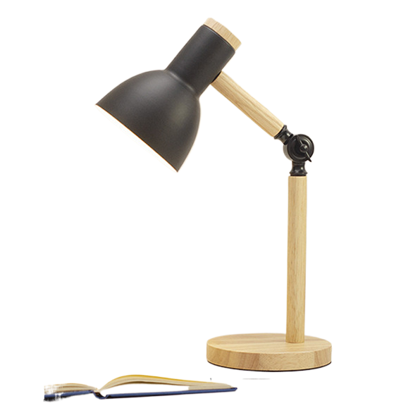 Adjustable Eye Protection Desk Lamp with Wood Base