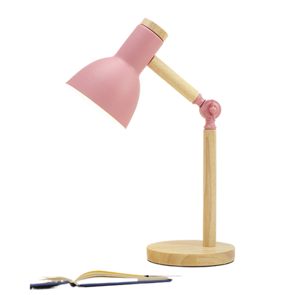 Adjustable Eye Protection Desk Lamp with Wood Base