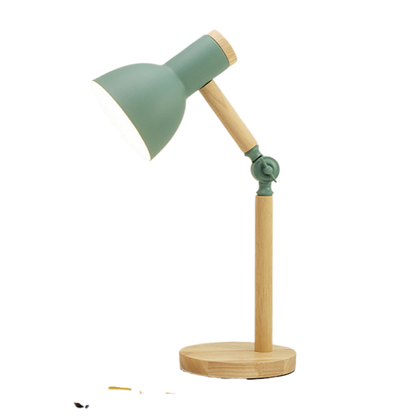 Adjustable Eye Protection Desk Lamp with Wood Base