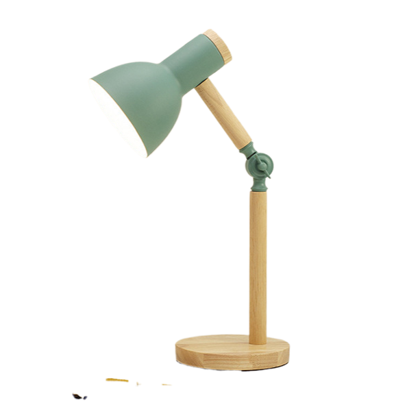 Adjustable Eye Protection Desk Lamp with Wood Base