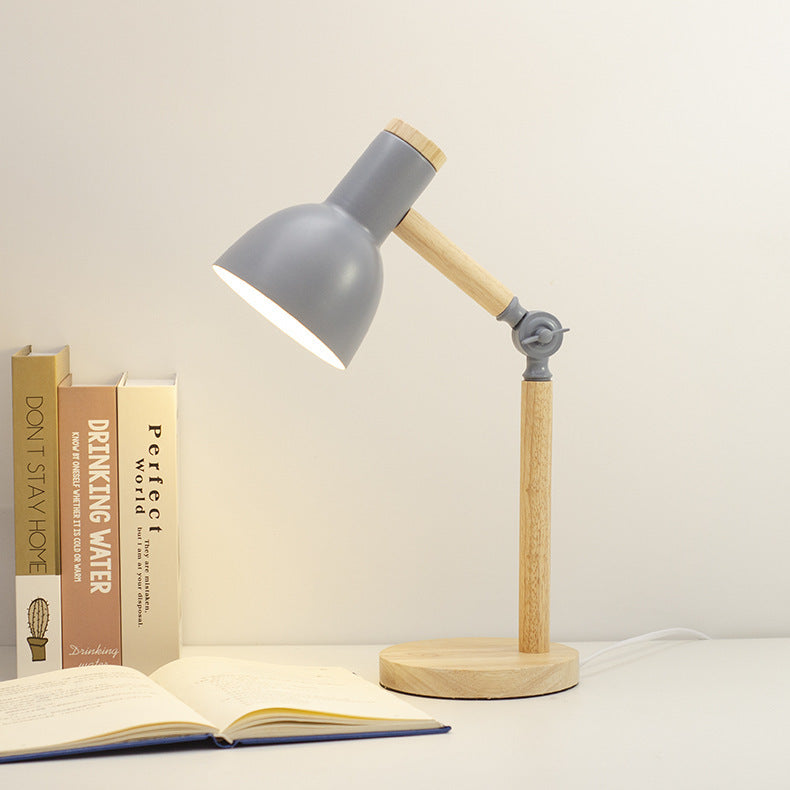 Adjustable Eye Protection Desk Lamp with Wood Base