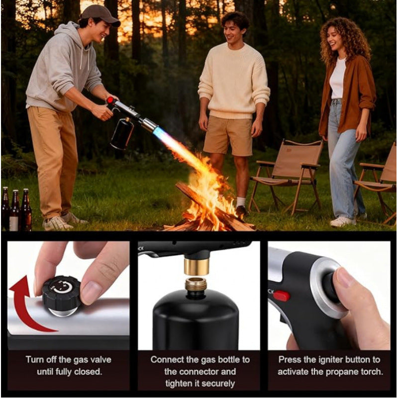Adjustable Flame Torch Gun with Safety Lock