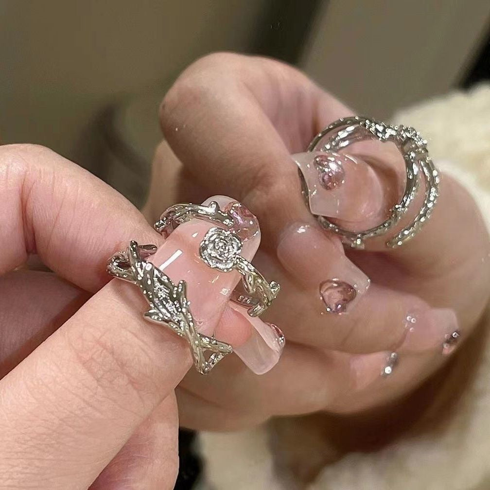 Adjustable Floral Design Alloy Ring