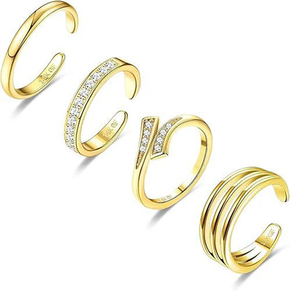 Adjustable Floral Foot Ring Set