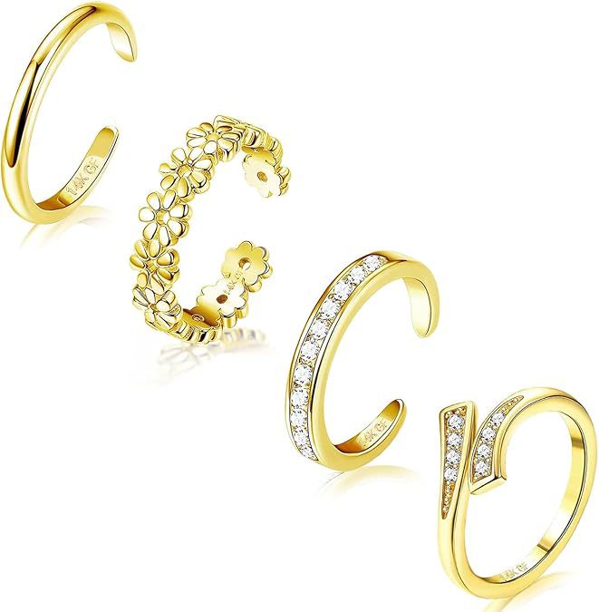 Adjustable Floral Foot Ring Set