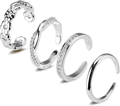Adjustable Floral Foot Ring Set