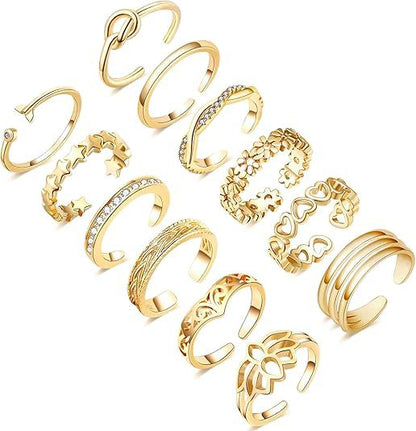 Adjustable Floral Foot Ring Set