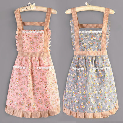 Adjustable Floral Kitchen Apron