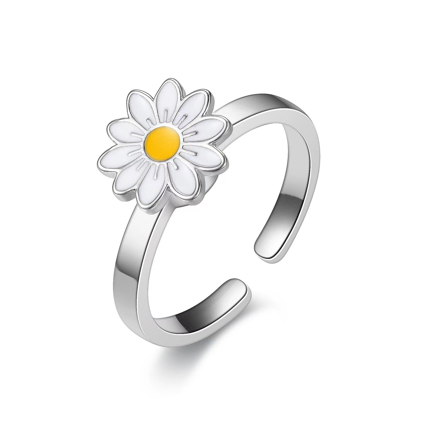 Adjustable Floral Rotating Copper Ring