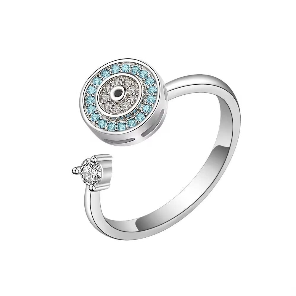 Adjustable Floral Rotating Copper Ring