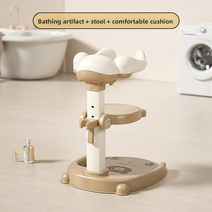 Adjustable Foldable Baby Standing Bath Rack with Non-Slip Base