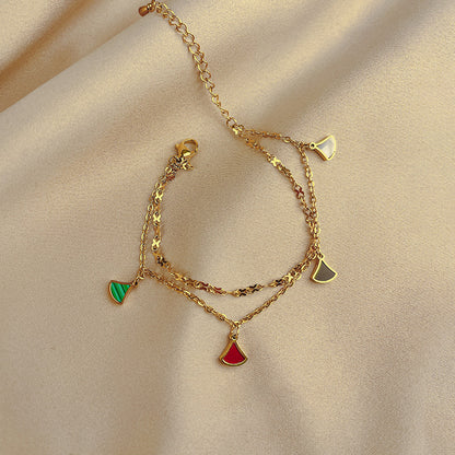 Adjustable Four-Leaf Clover Anklet Titanium Steel Jewelry