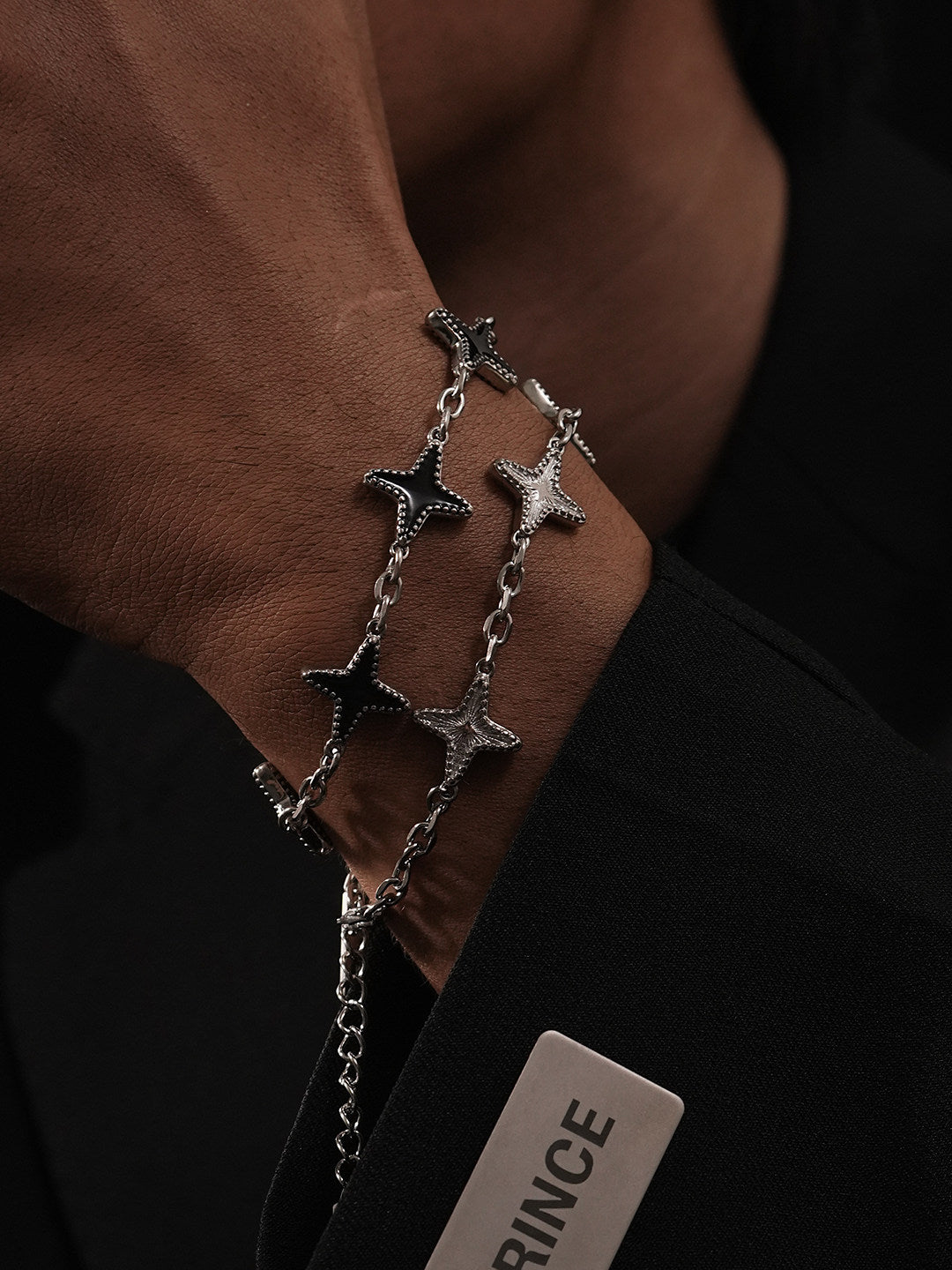 Adjustable Four-Pointed Star Beaded Bracelet