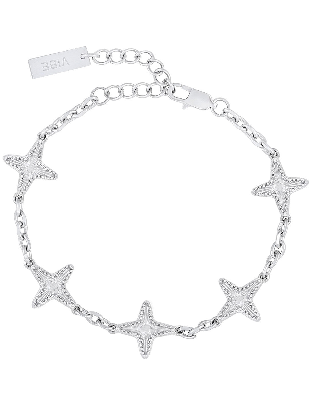 Adjustable Four-Pointed Star Beaded Bracelet