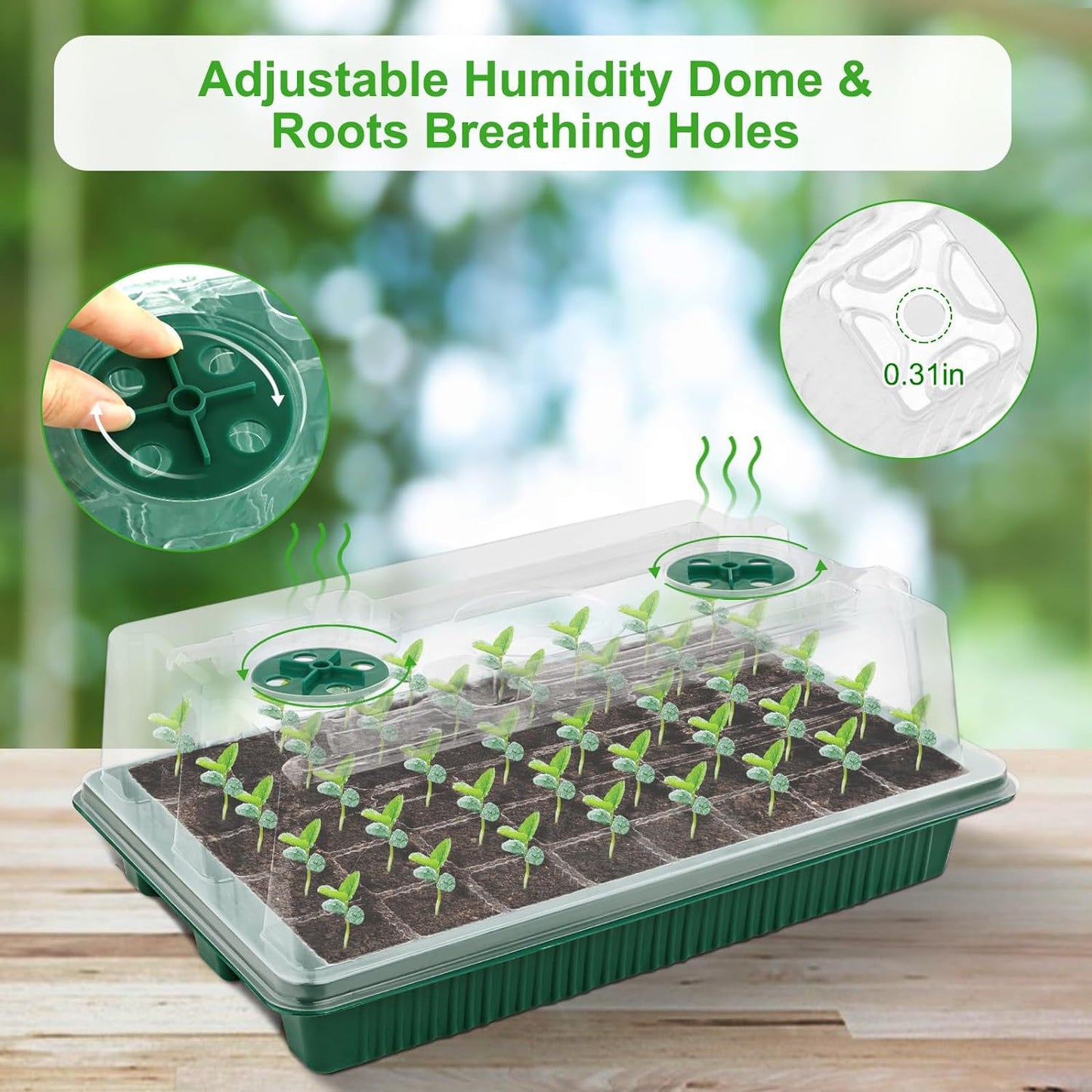 Adjustable Full Spectrum Plant Growing Lamp with Seedling Trays