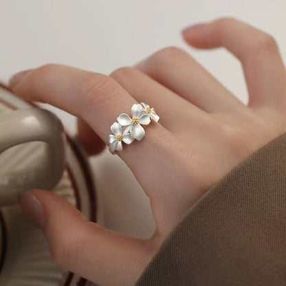 Adjustable Gardenia Open Ring