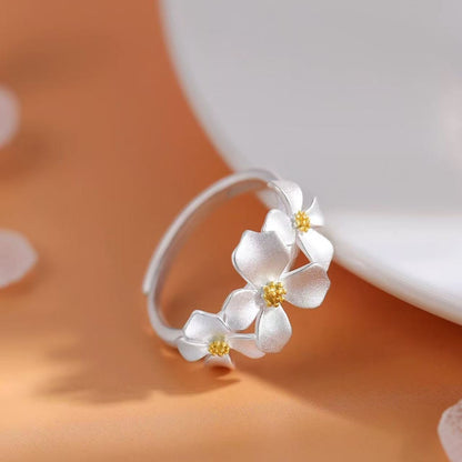 Adjustable Gardenia Open Ring