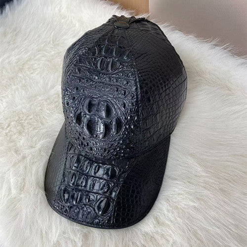 Adjustable Genuine Crocodile Leather Baseball Cap