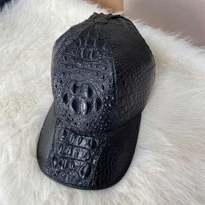 Adjustable Genuine Crocodile Leather Baseball Cap