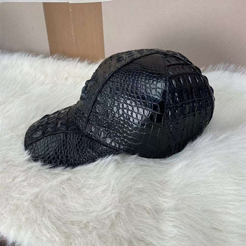 Adjustable Genuine Crocodile Leather Baseball Cap