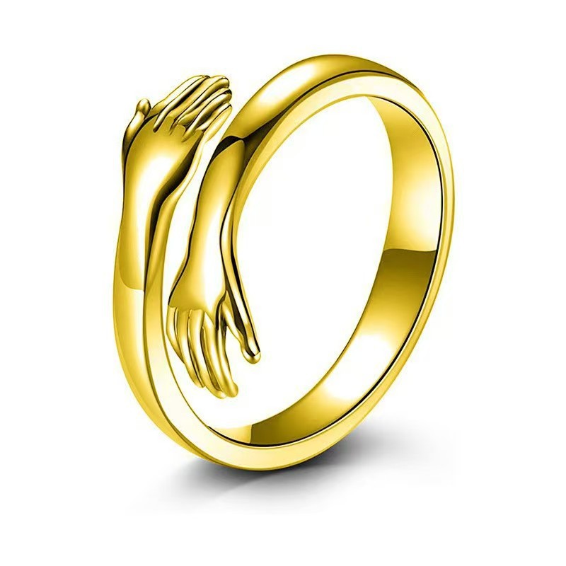 Adjustable Geometric Embrace Ring