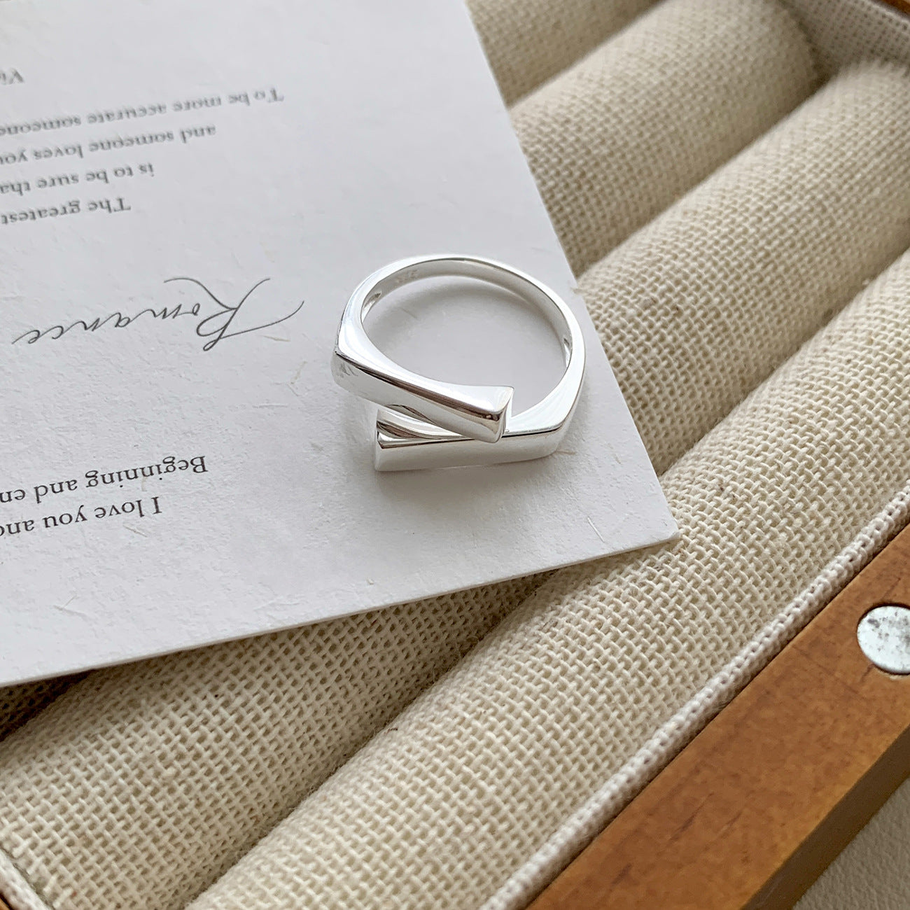 Adjustable Geometric Open Ring