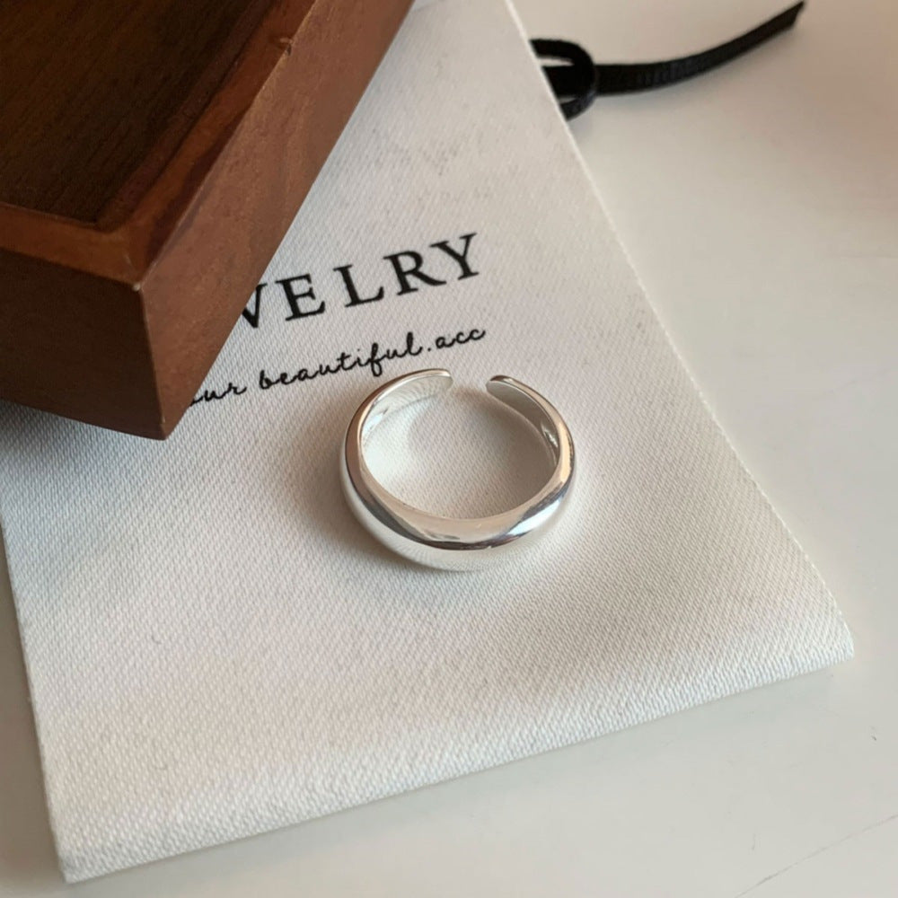 Adjustable Geometric Open Ring in Sterling Silver