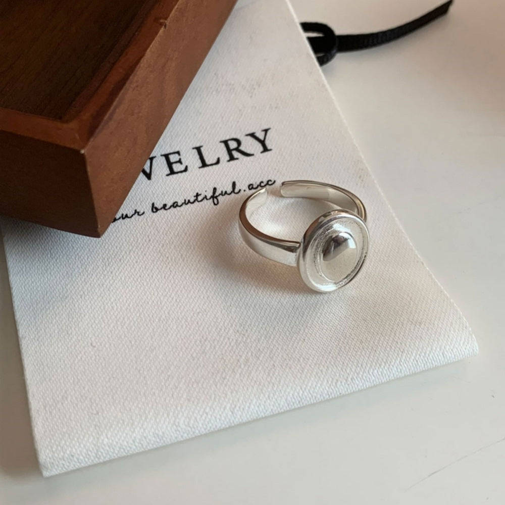 Adjustable Geometric Open Ring in Sterling Silver