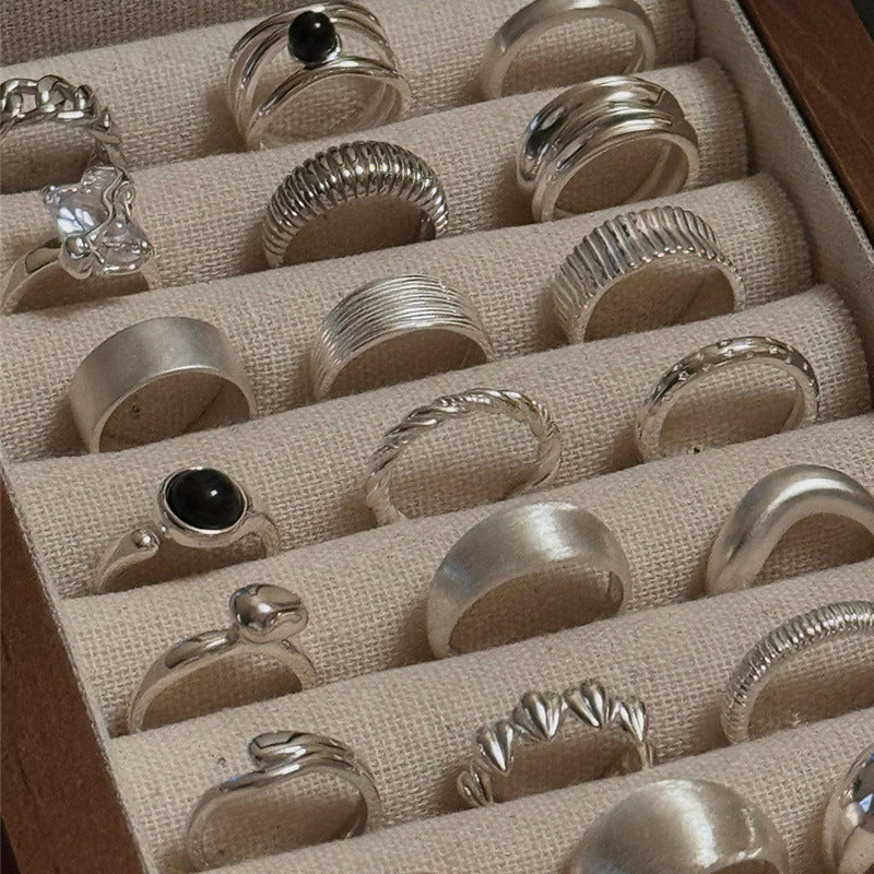 Adjustable Geometric Open Ring in Sterling Silver