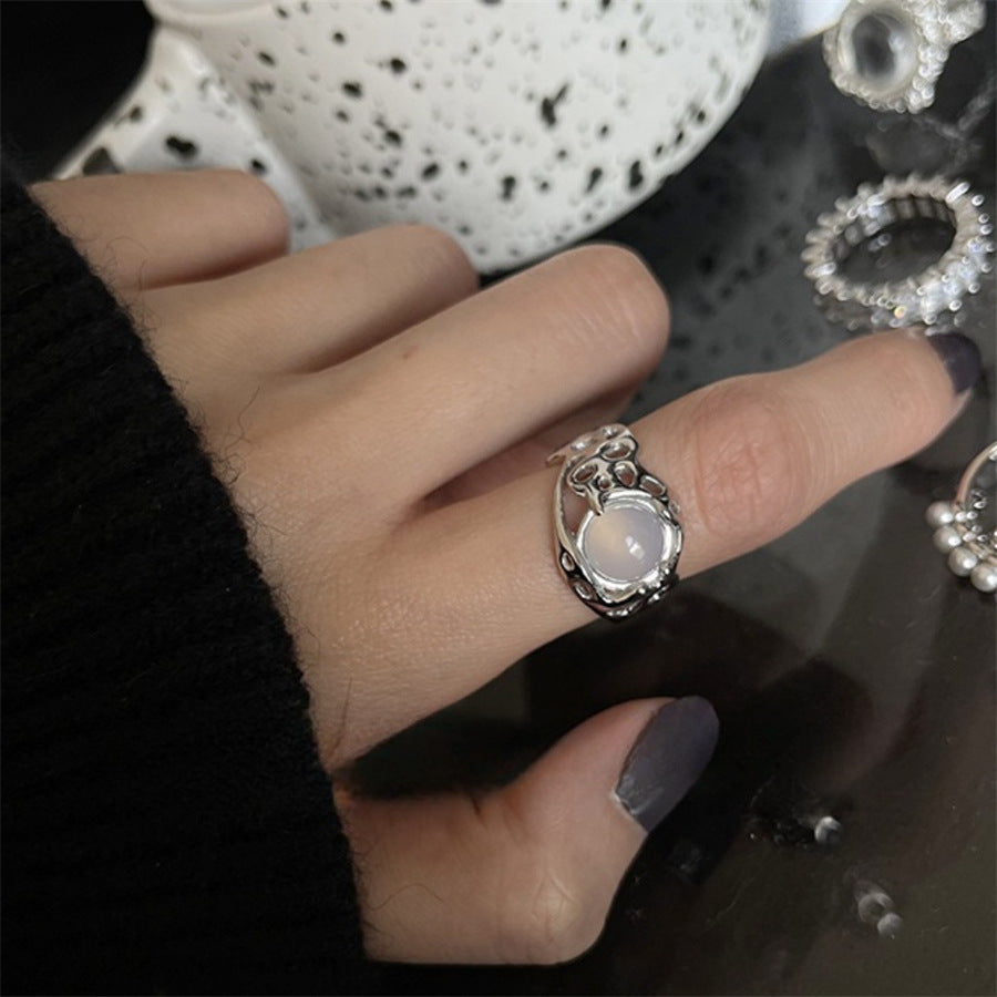 Adjustable Geometric Open Ring in Sterling Silver