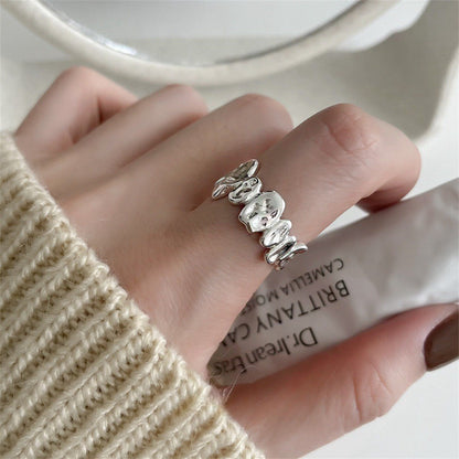 Adjustable Geometric Open Ring in Sterling Silver