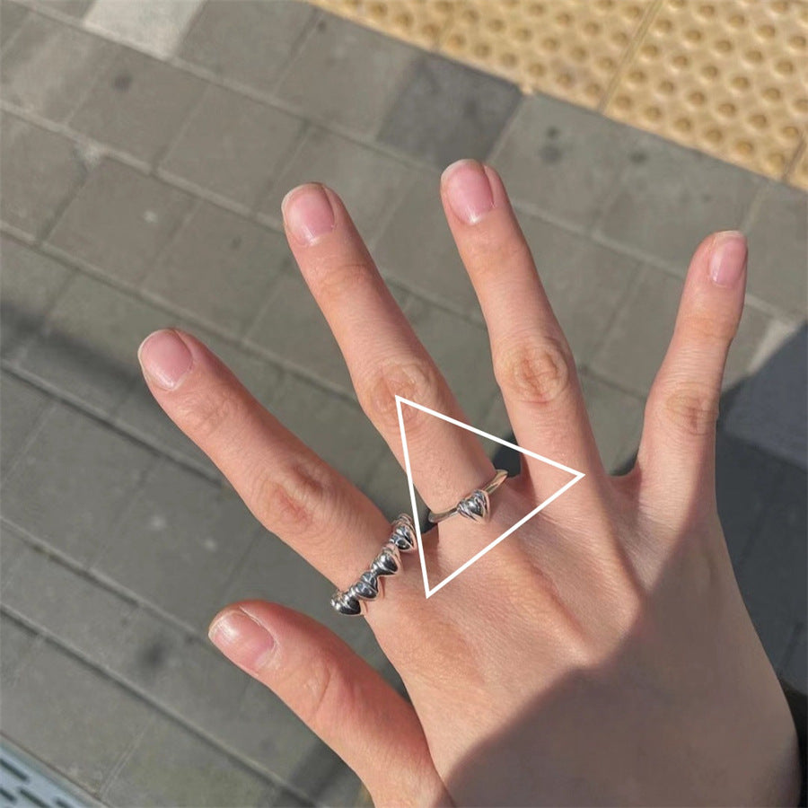 Adjustable Geometric Open Ring in Sterling Silver