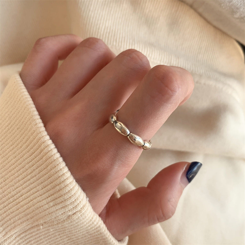 Adjustable Geometric Open Ring in Sterling Silver