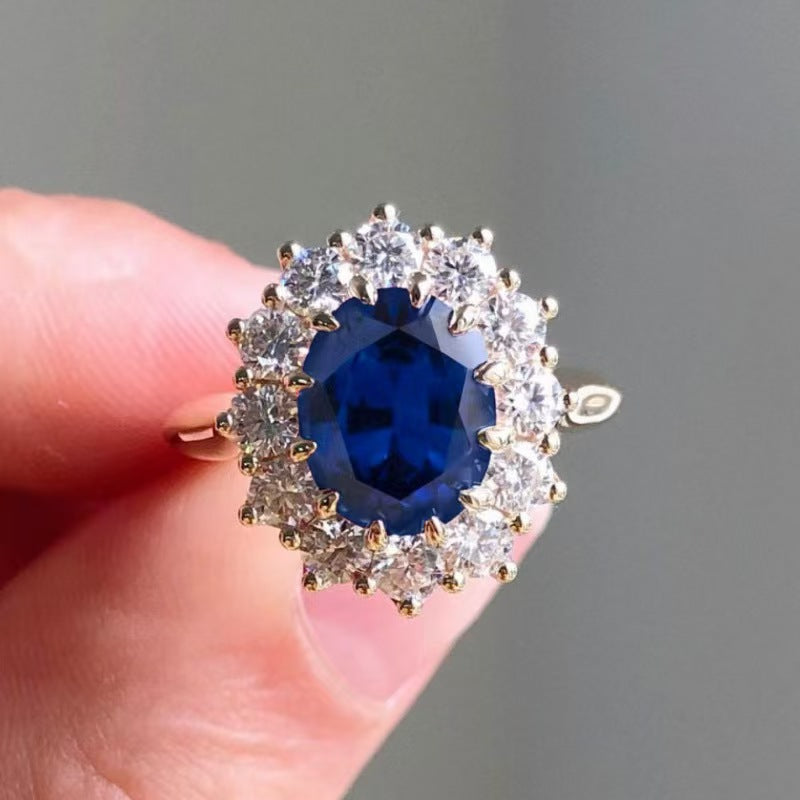 Adjustable Geometric Sapphire Ring