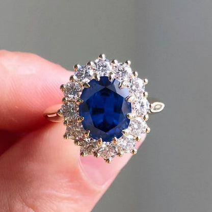 Adjustable Geometric Sapphire Ring
