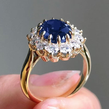Adjustable Geometric Sapphire Ring