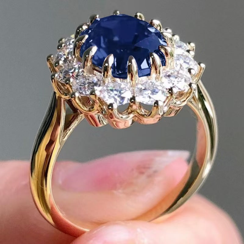 Adjustable Geometric Sapphire Ring